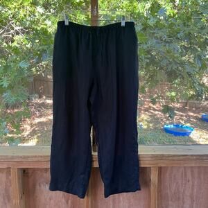Silhouettes Women's Black 100% Linen Pull On Pants Size 1XP (32" Waist)